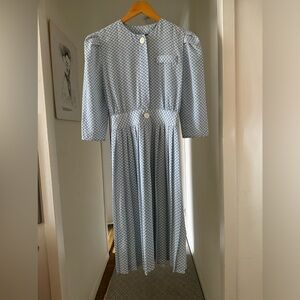 Vintage checkered baby blue dress